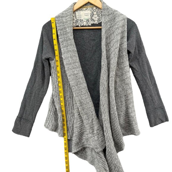 Anthropologie Saturday Sunday Open Front Cardigan Womens Grey Waterfall Sz XS - Picture 7 of 9